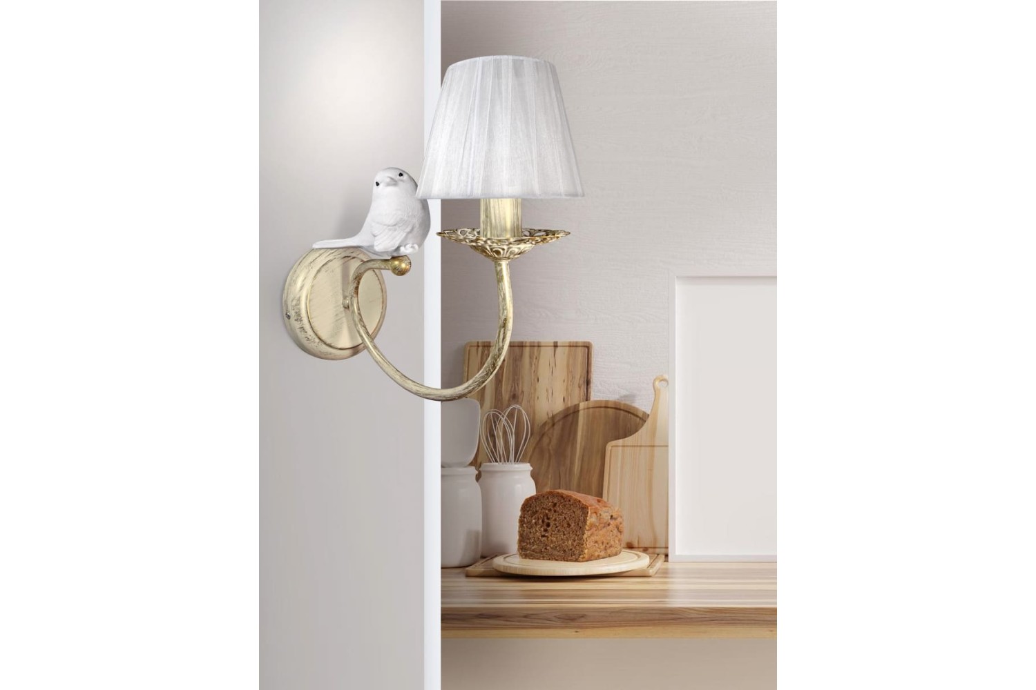 Бра с птичками и абажуром Петрасвет S1295-1