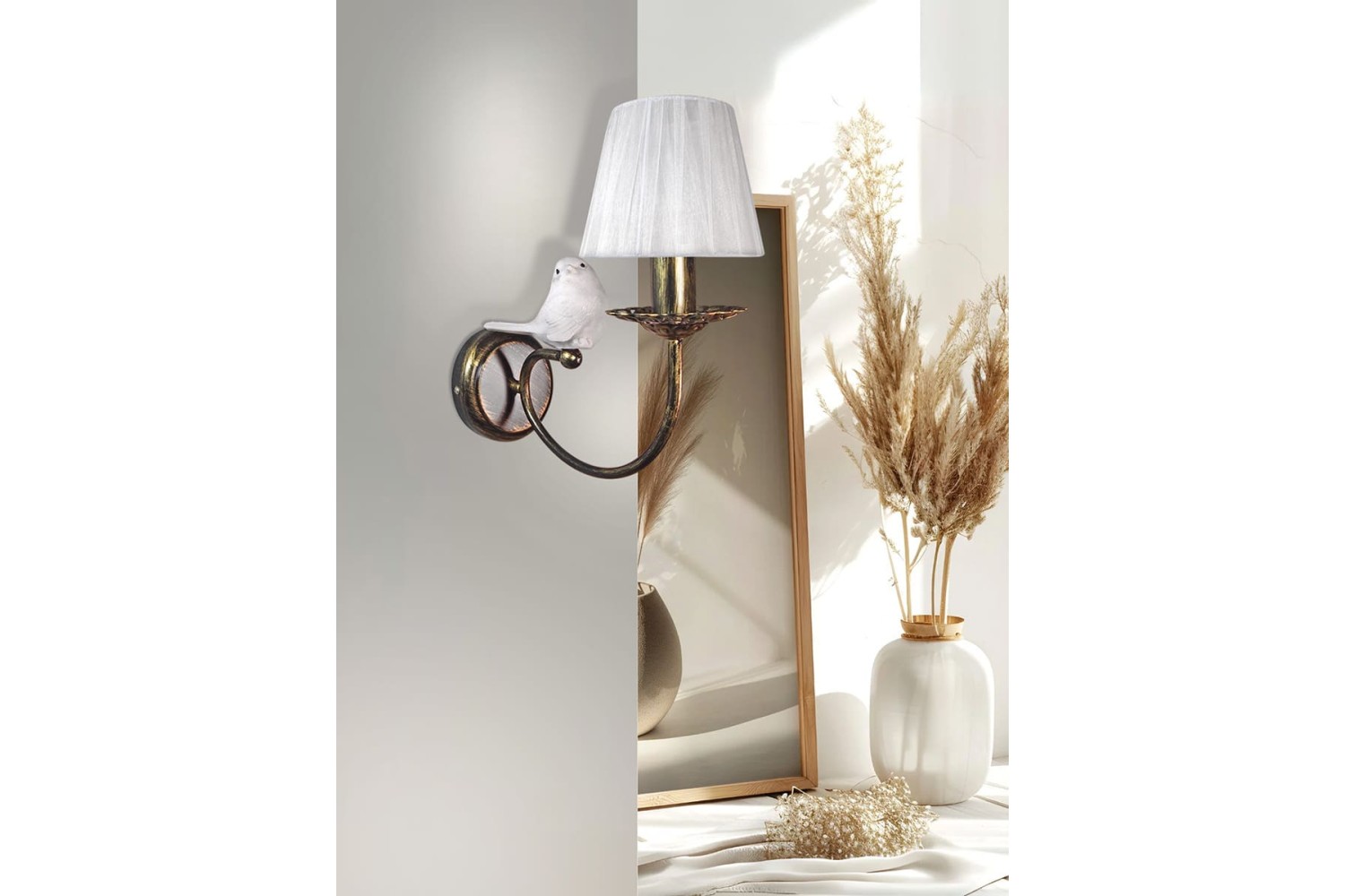 Бра с птичками и абажуром Петрасвет S1299-1