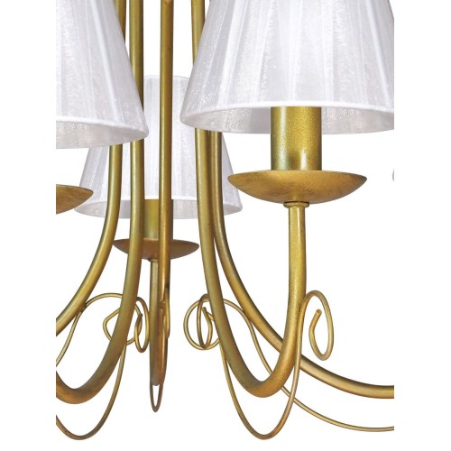 Люстра классическая потолочная 5 ламп с абажурами S1301-5