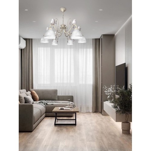 Люстра с птичками подвесная 6 плафонов S2615-6 Петрасвет